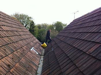 New roof, reclaimed tiles